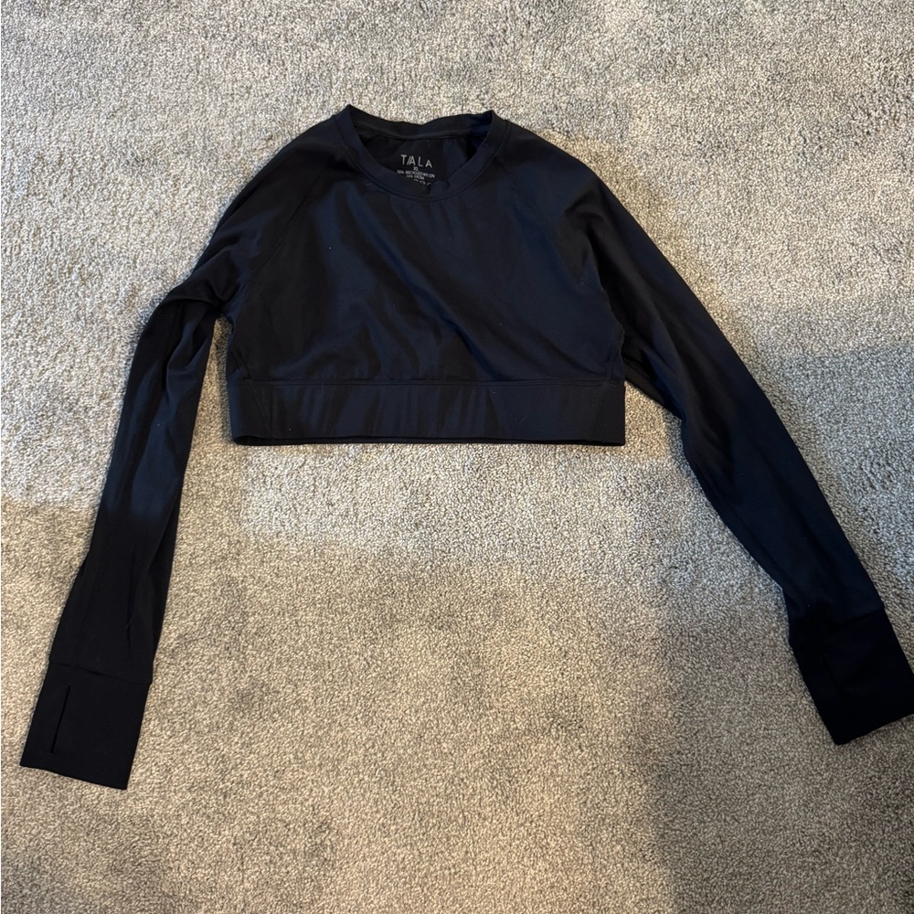 TALA Women's Black Long Sleeve Crop Top